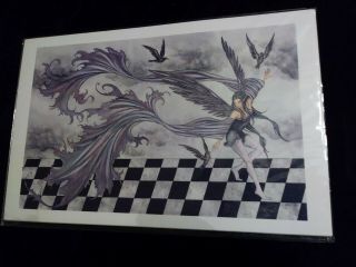 Signed Amy Brown Print Limited Edition 82/500 " Raven Dance " 17.  5 X 11