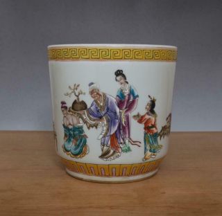 Guangxu Signed Antique Chinese Famille Rose Porcelain Brush Pot