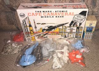Marx Atomic Cape Canaveral 4521 Missile Base Playset W/original Box Reissue