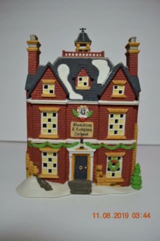 Dept 56 Dickens Village Boarding And Lodging School With Box