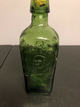 1 Rare Vintage Green Bottle:: John Adams & George Washington On Sides & Cork