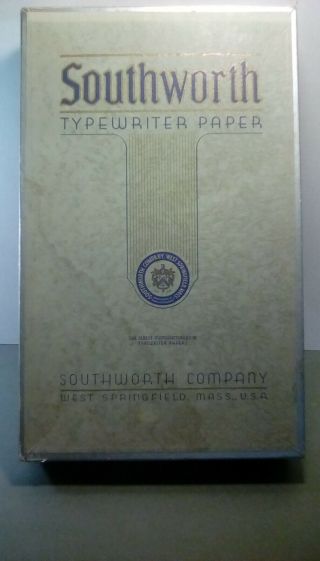 Vintage Box Of Typing Paper.  Southwort Paper,  403e.  Four Star.  Also Some Glo