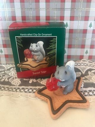 Hallmark Sweet Star 1988 Christmas Keepsake Ornaments Squirrel Cookie Cherry