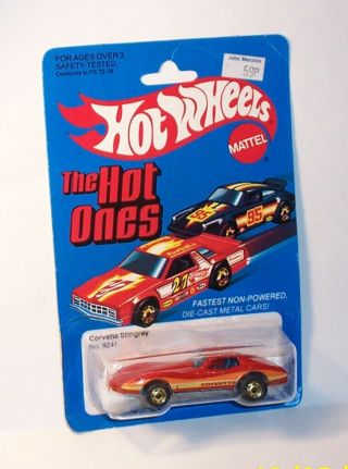 Hot Wheels Mattel Vintage Bw Blackwall Hot Ones Corvette Stingray Red - Moc