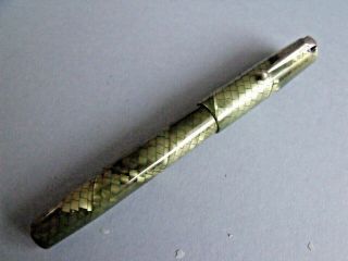 Mabie Todd " Swan " Pen - Green Snakeskin 1930s