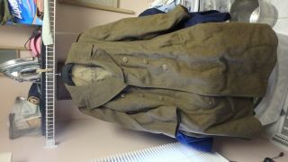 Wwii Wool Overcoat [great Coat] Size 38r,  Identified