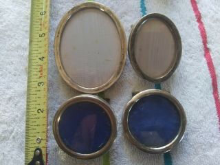 Vintage Four Webster Sterling Silver Round An Oval Picture Frames (4)
