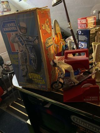 Rare Vintage Evel Knievel Stunt Cycle Ideal Toys Only 1 Other 1973 Box