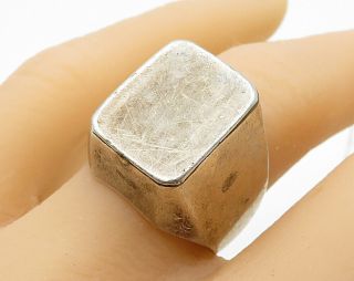 925 Sterling Silver - Vintage Rectangular Signed Band Ring Sz 9.  5 - R3256