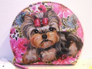 Yorkie Hand Painted Buxton Domed Coin Purse
