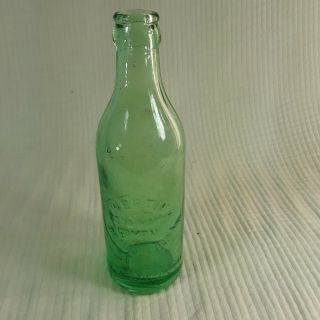 Wertin Soda Water Bottle Dubuque Iowa Aqua Green Glass Vintage 7oz
