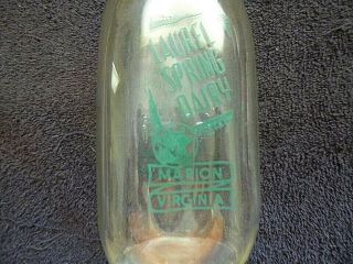 Vintage Laurel Spring Dairy,  Quart Milk Bottle from Marion,  VA Virginia 2