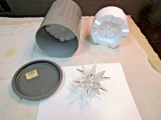 Vintage Swarovski Crystal Star Candle Holder 4.  25 " Prism Christmas Glass W/box