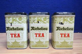 Richelieu Tea Half Pound Empty Tins X 3 574293