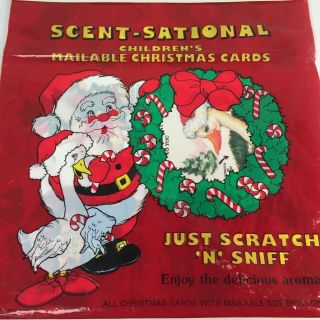 Vintage Scratch Sniff Christmas Cards Envelopes 12 2
