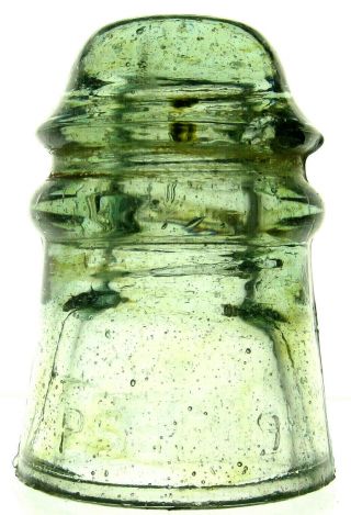 Cd 106 Fizzy Light Green Pssa 9 Antique Glass Telegraph Insulator Error Piece