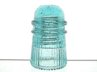 - Bubbly Baby Blue Withycombe Pleated Ridged Skirt Glass Toll Insulator