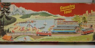 Vintage Technofix Country Tour Set 301 German Tin Toy Car Playset Rare