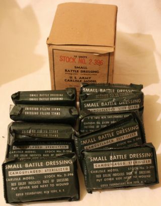 Vintage Small Battle Dressing U.  S.  Army Guild Carlisle Model No.  2 - 396 Box 10