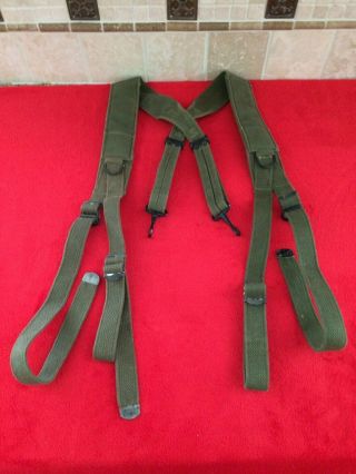 Wwii Ww2 Us Army Suspenders Od Green 7 M - 1944 1945