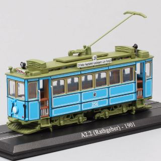 1:87 Scale A2.  2 Rathgeber 1901 Germany Munich Streetcar Tram Car Toy Model Atlas