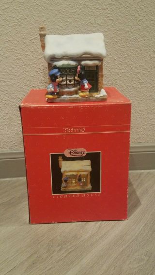 Vintage Schmid Disney Characters Lighted House - Mickey & Minnie Mouse 201 - 013 3