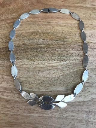 Stunning Taxco Sterling Silver 925 Choker Necklace 16” Long 28.  7 Grams Unique