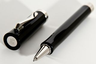 Graf Von Faber - Castell Rollerball Pen Intuition Black Resin And Stel Rings.
