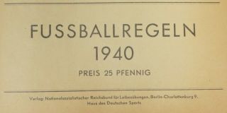 Ww2 Us Gi German War Souvenir Booklet 1940 Fussball Regeln Soccer Rules