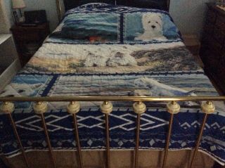Westie Queen Size Quilted Bed Spread
