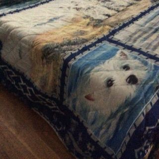Westie Queen Size quilted bed spread 2