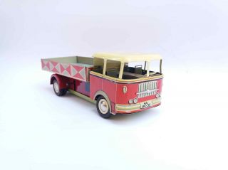 Vintage Very Rare Wind - Up Tin Toy Dump Truck Skoda Ites