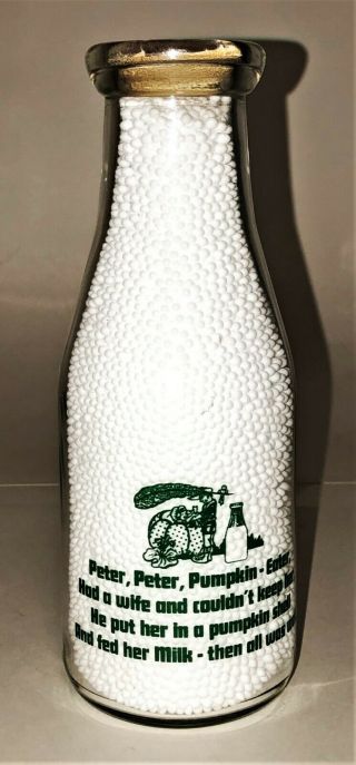 KOOTENAY VALLEY CO - OP DAIRY - ACL Pint Milk Bottle - NELSON B.  C.  - NURSERY RHYME 2