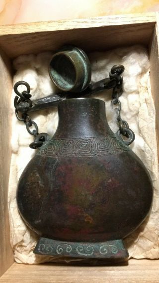 Philip’s Carmel Old Estate Shang Dynasty Old Black Heavy Bronze Vase Asian China 2
