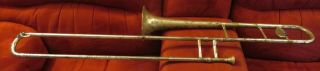 Vintage Trombone Frank Holton Revelation Pat.  1917 Elkhorn Wisconsin No Case