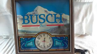 Vintage Busch Beer Light Up / Clock Sign