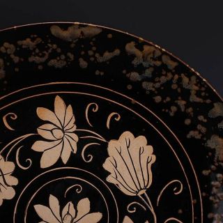 Fine Chinese Song Jizhou kiln Porcelain Flowers Plants Plate 2