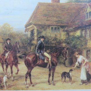 2 Vintage Framed Heywood Hardy Prints Kingfisher OM1389 OM1387 Horse Equestrian 3
