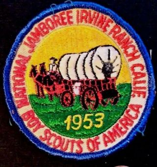 Old 1953 Bsa Boy Scout Jamboree Flap Irvine Ranch California Patch Cloth Backing