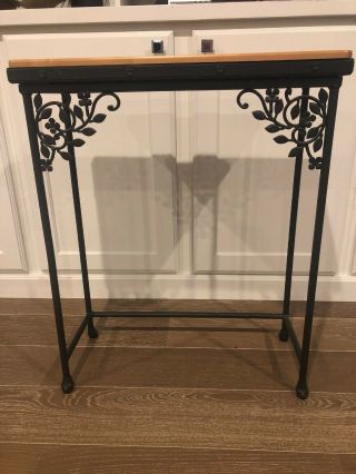 Longaberger Wrought Iron Small Dogwood Nesting Table With Woodcrafts Top