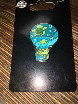Seaworld Turtle Pin - On Card