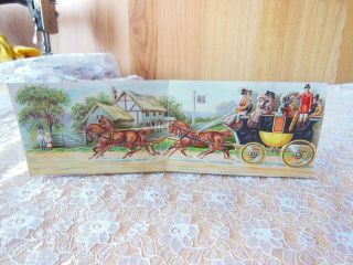 Victorian Christmas Card/stand - Up 3d Scene Of Horse & Carriage With Passengers