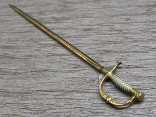 Vtg Unmarked Tests 14k Yellow Gold Jewelry Sword Blade Blue Enamel Stick Pin