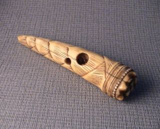Large19th C Stag Antler Netsuke Of Bamboo Shoot
