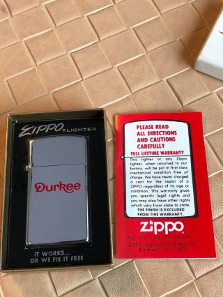 Vintage Advertising Zippo Lighter Durkee