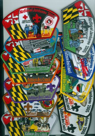 2005 National Jamboree Baltimore Area Council Jacket Patch With 12 Different Jsp