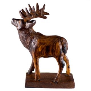 Hand Carved Ironwood Elk Deer Buck Figurine Wood Carving 5 " High Made In Usa