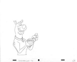 Animation Art Cel Production Drawing Great Dane Scooby Doo W14