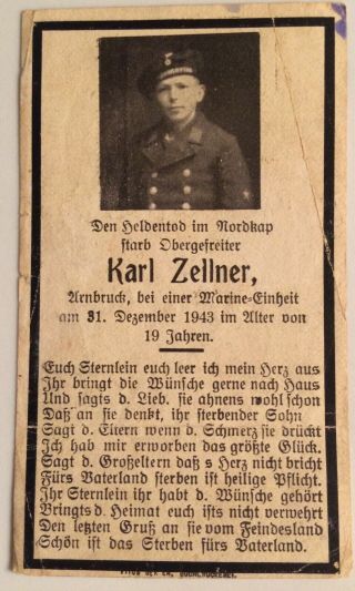 Wwii Ww2 Wehrmacht Military German Navy Naval Kriegsmarine Sterebild Prayer Card