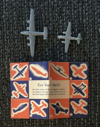 Vintage World War Ii Plastic Plane B - 24 And B - 25 With Brochure